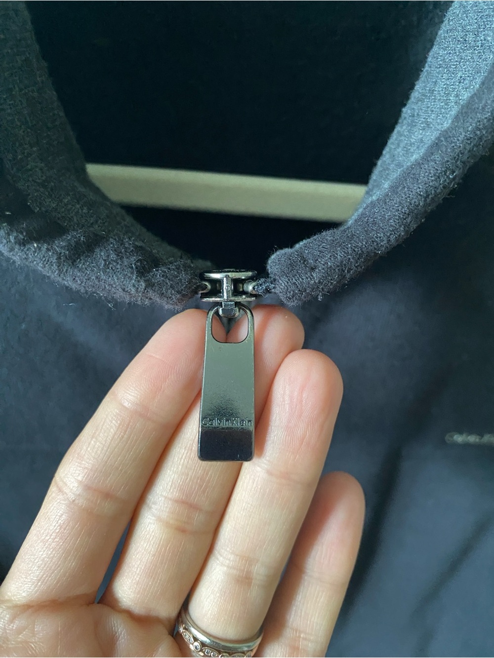 Men's Calvin Klein Black Zip-Front Fleece Jacket M - Picture 4 of 7